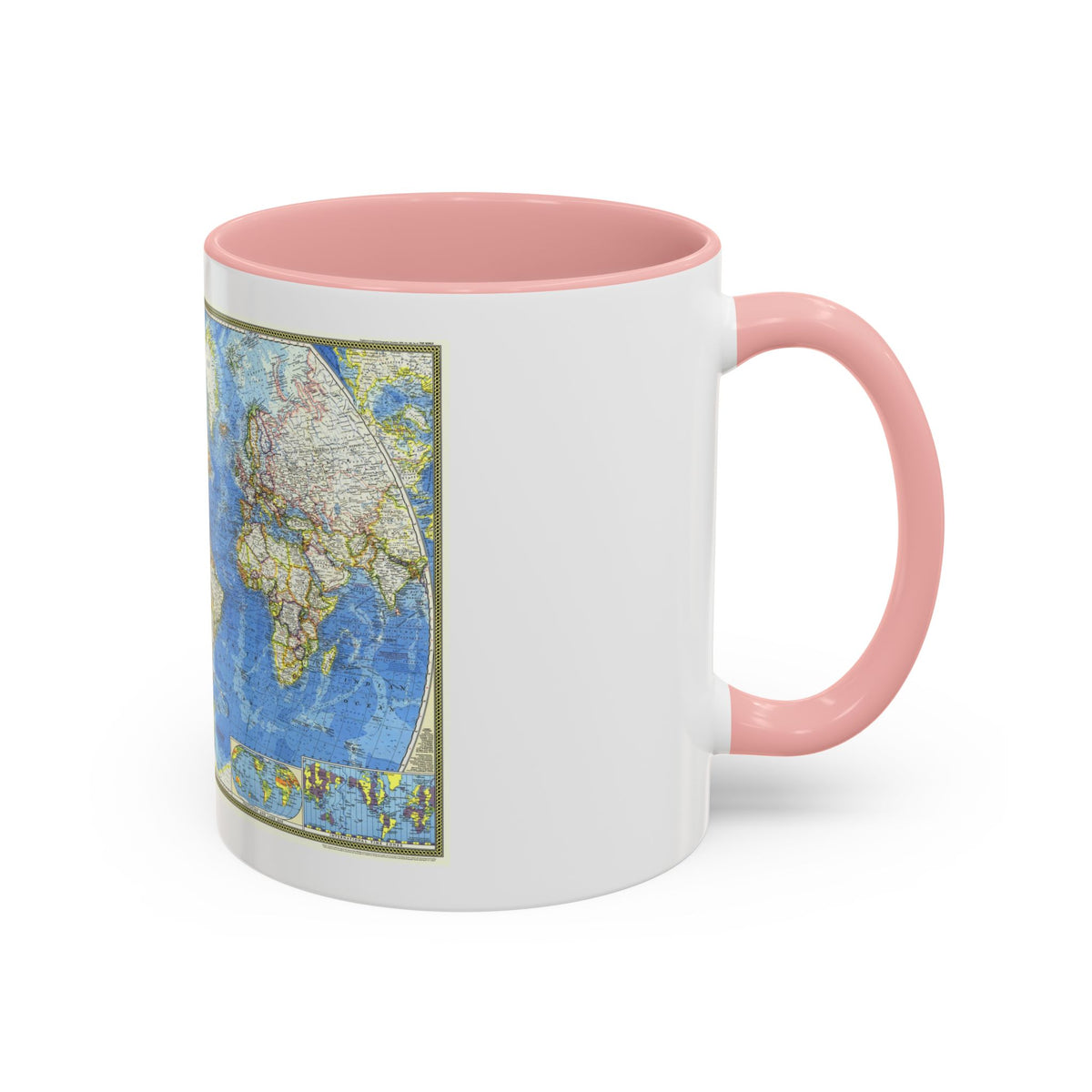 World Map (1970) (Map) Accent Coffee Mug