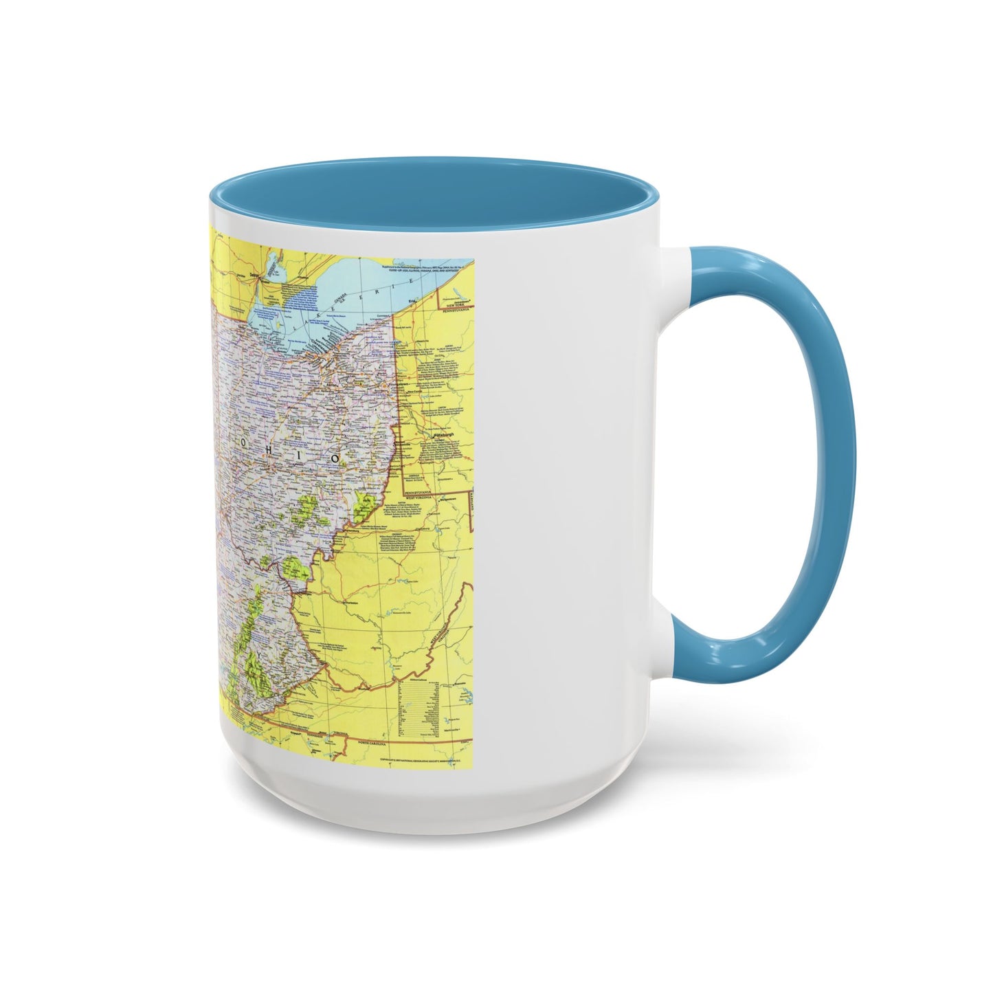 USA - Illinois, Indiana, Ohio, Kentucky 1 (1977) (Map) Accent Coffee Mug