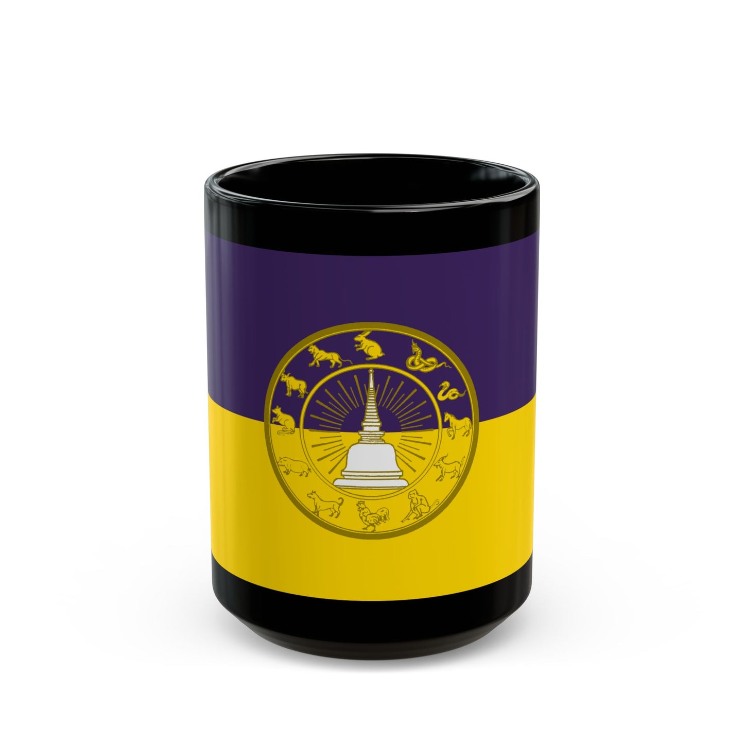 Flag of Nakhon Si Thammarat Province Thailand - Black Coffee Mug-15oz-Go Mug Yourself