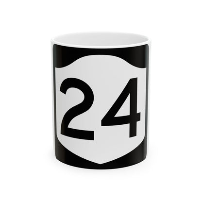 NY-24 (New York) (Road Sign) White Coffee Mug