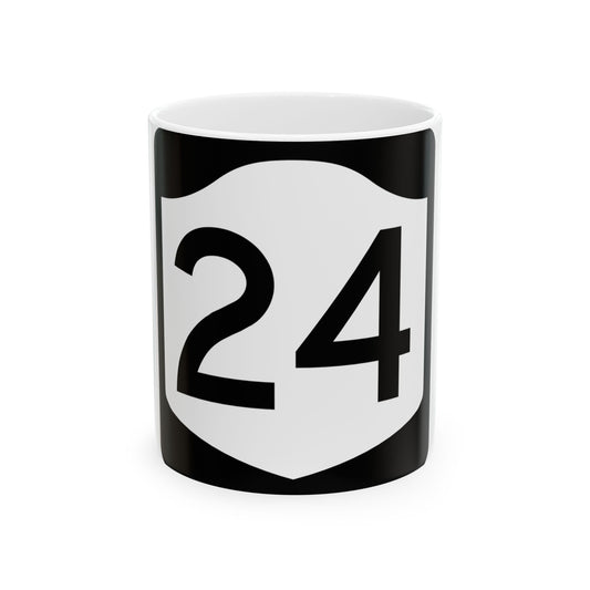 NY-24 (New York) (Road Sign) White Coffee Mug