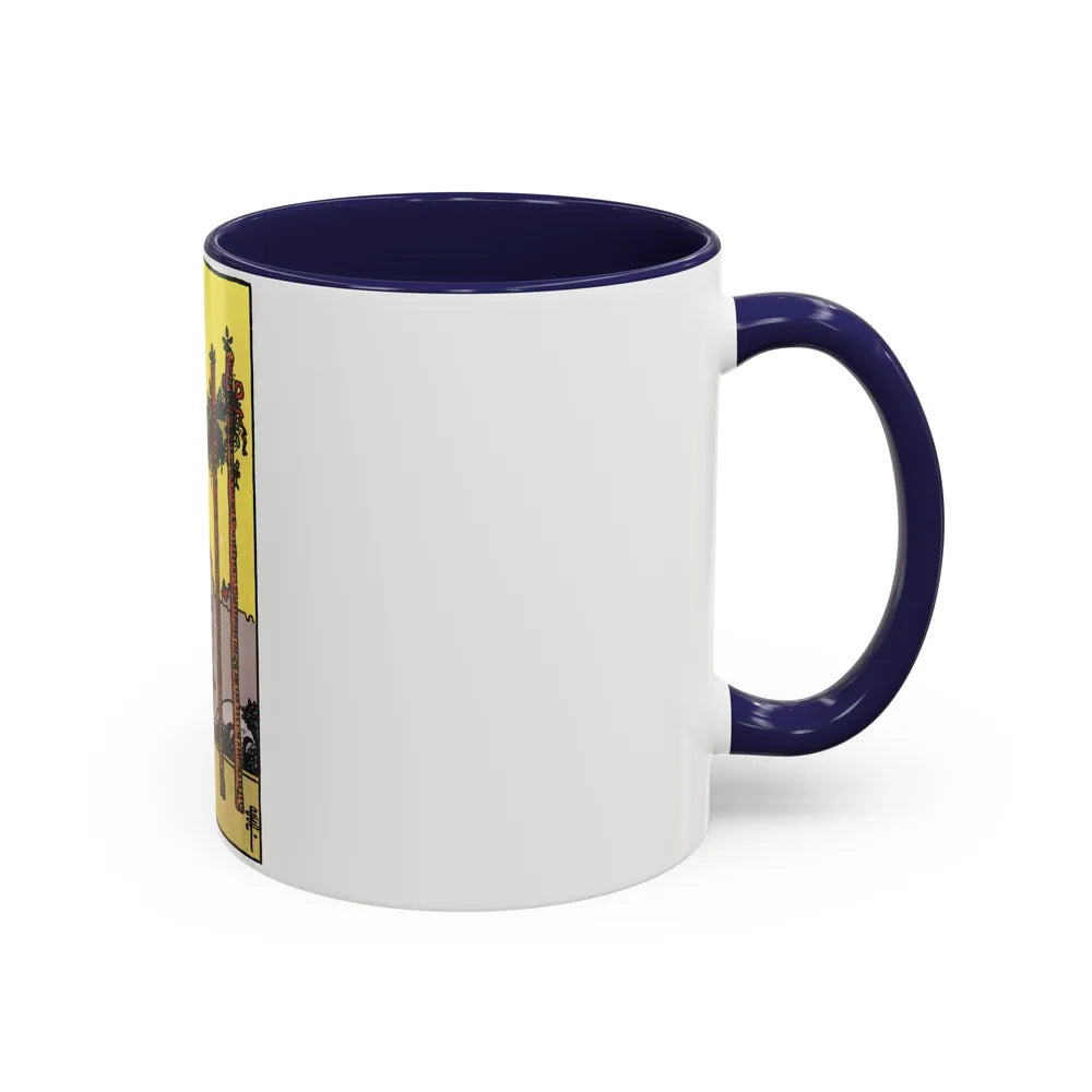 The 4 of Wands (Tarot Card) Accent Coffee Mug-Go Mug Yourself