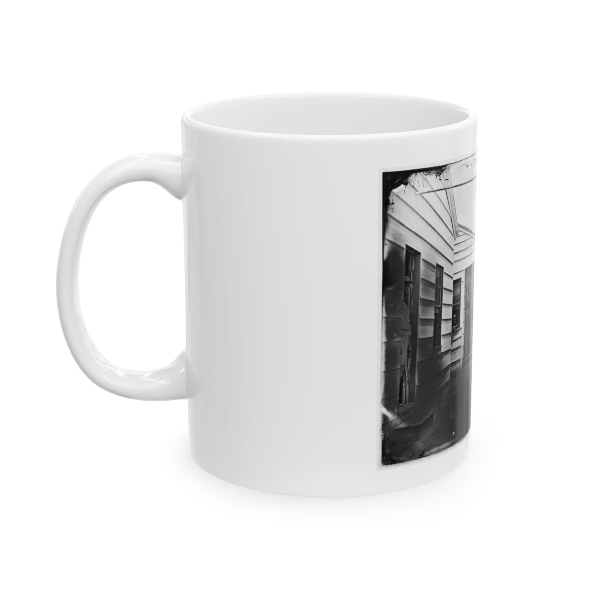 Washington, D.C. Convalescent Soldiers And Others Outside Quarters Of The Sanitary Commission Home Lodge (U.S. Civil War) White Coffee Mug