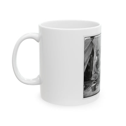 Yorktown, Va., Vicinity. Group Before The Photographic Tent At Camp Winfield Scott (U.S. Civil War) White Coffee Mug
