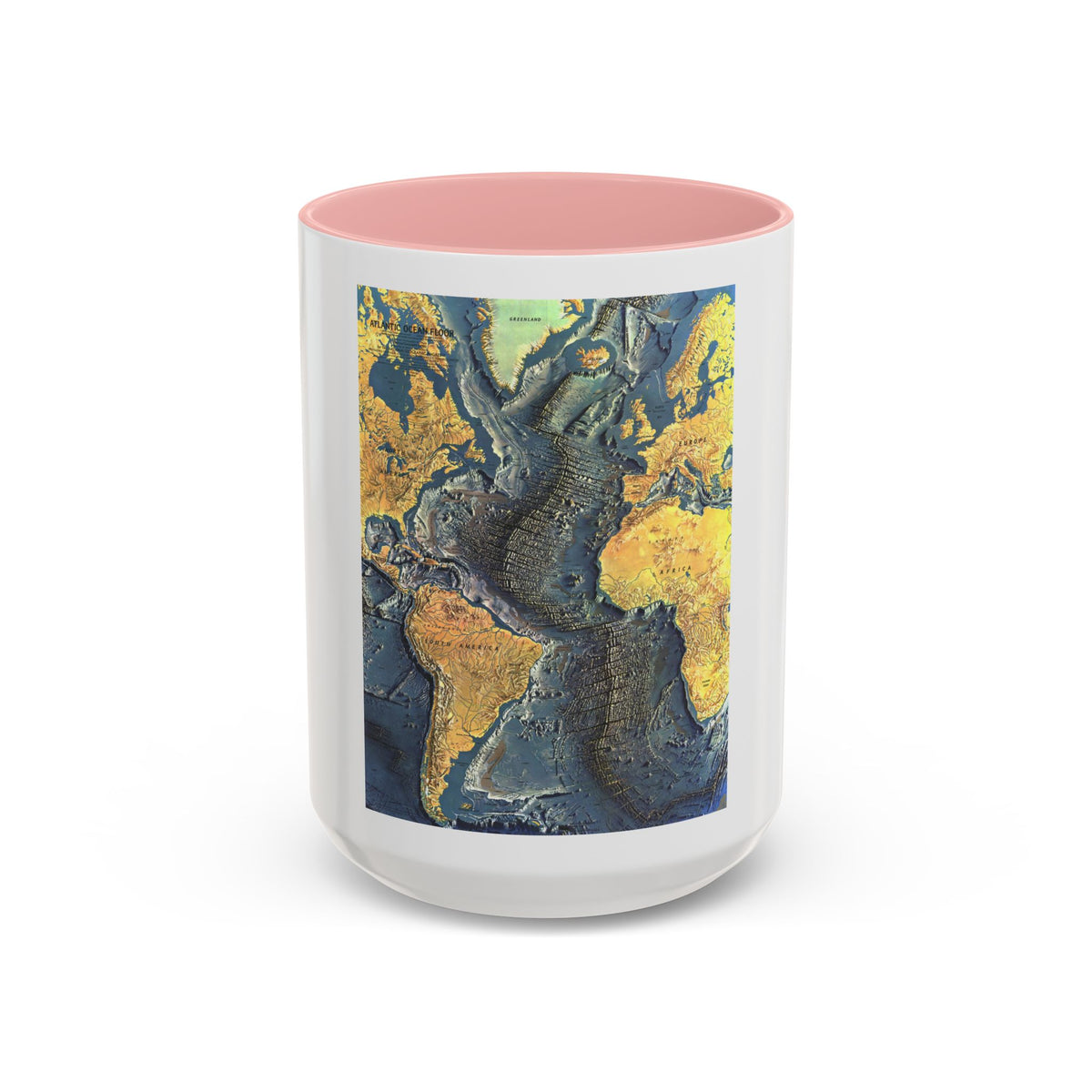 Atlantic Ocean Floor (1968) (Map) Accent Coffee Mug