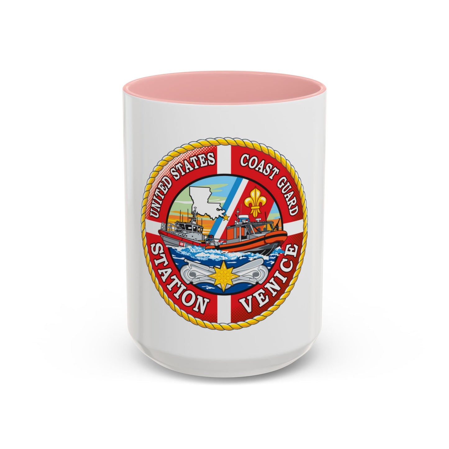 USCG Station Venice (U.S. Coast Guard) Accent Coffee Mug
