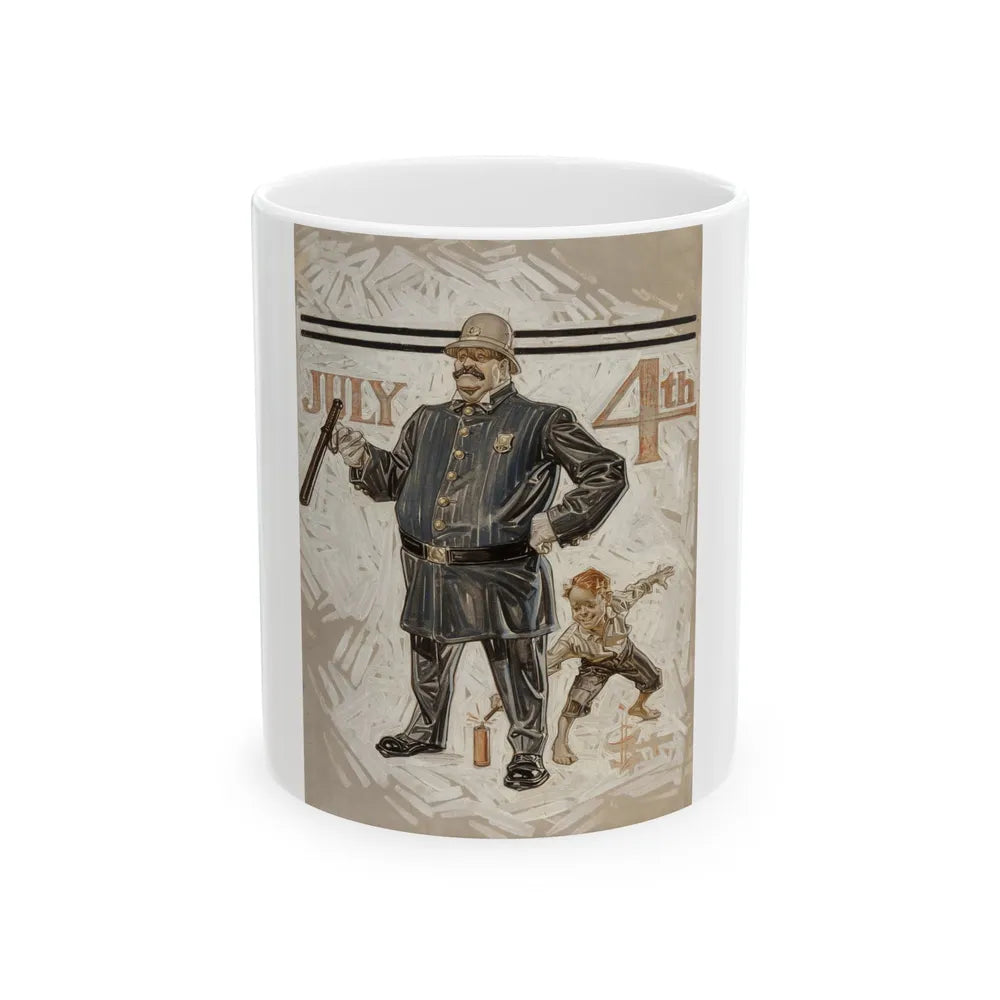 Fourth of July, The Saturday Evening Post, July 1, 1911 - White Coffee Mug-11oz-Go Mug Yourself