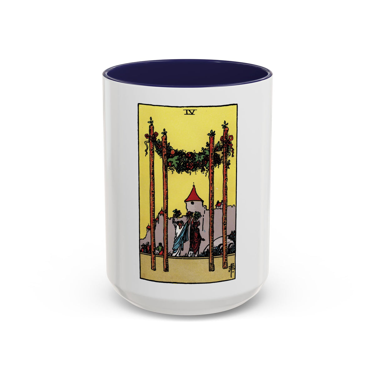 The 4 of Wands (Tarot Card) Accent Coffee Mug