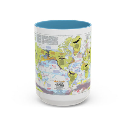 Great Whales, Migration and Range (1976) (Map) Accent Coffee Mug