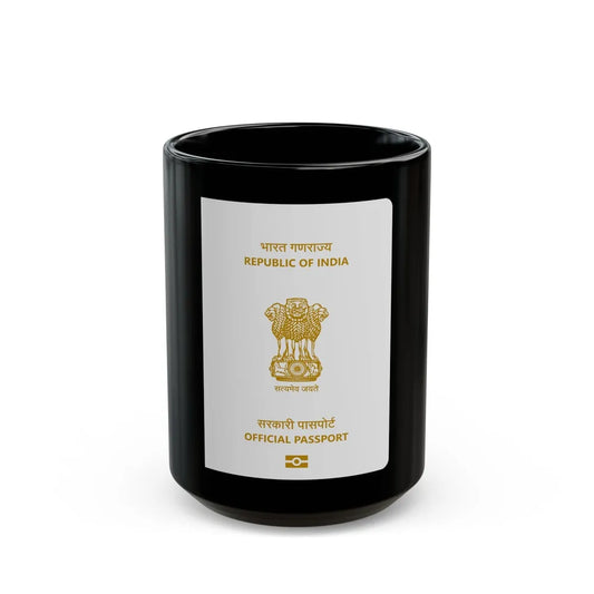 Indian Official Passport - Black Coffee Mug-15oz-Go Mug Yourself