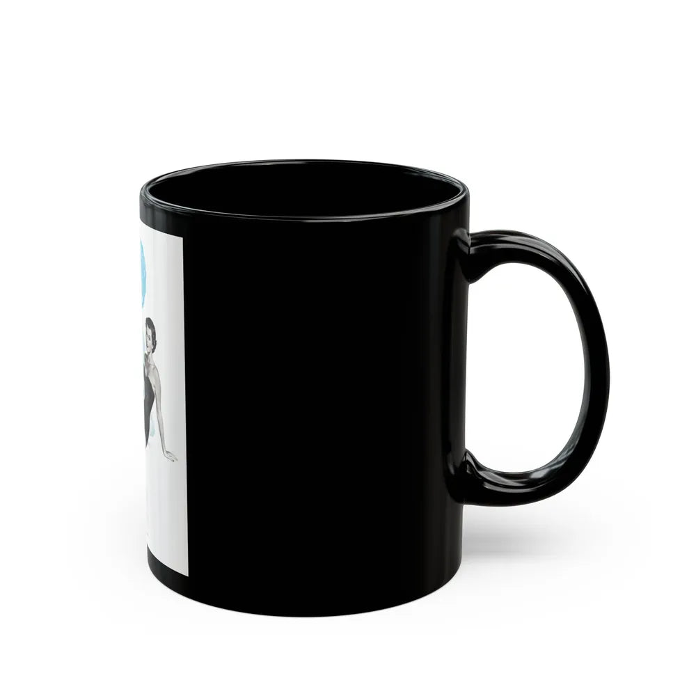 Cole of California ad, Harpers Bazaar, January 1950 - Black Coffee Mug-Go Mug Yourself