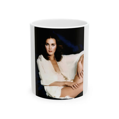 Lynda Carter #280 (Vintage Female Icon) White Coffee Mug-11oz-Go Mug Yourself