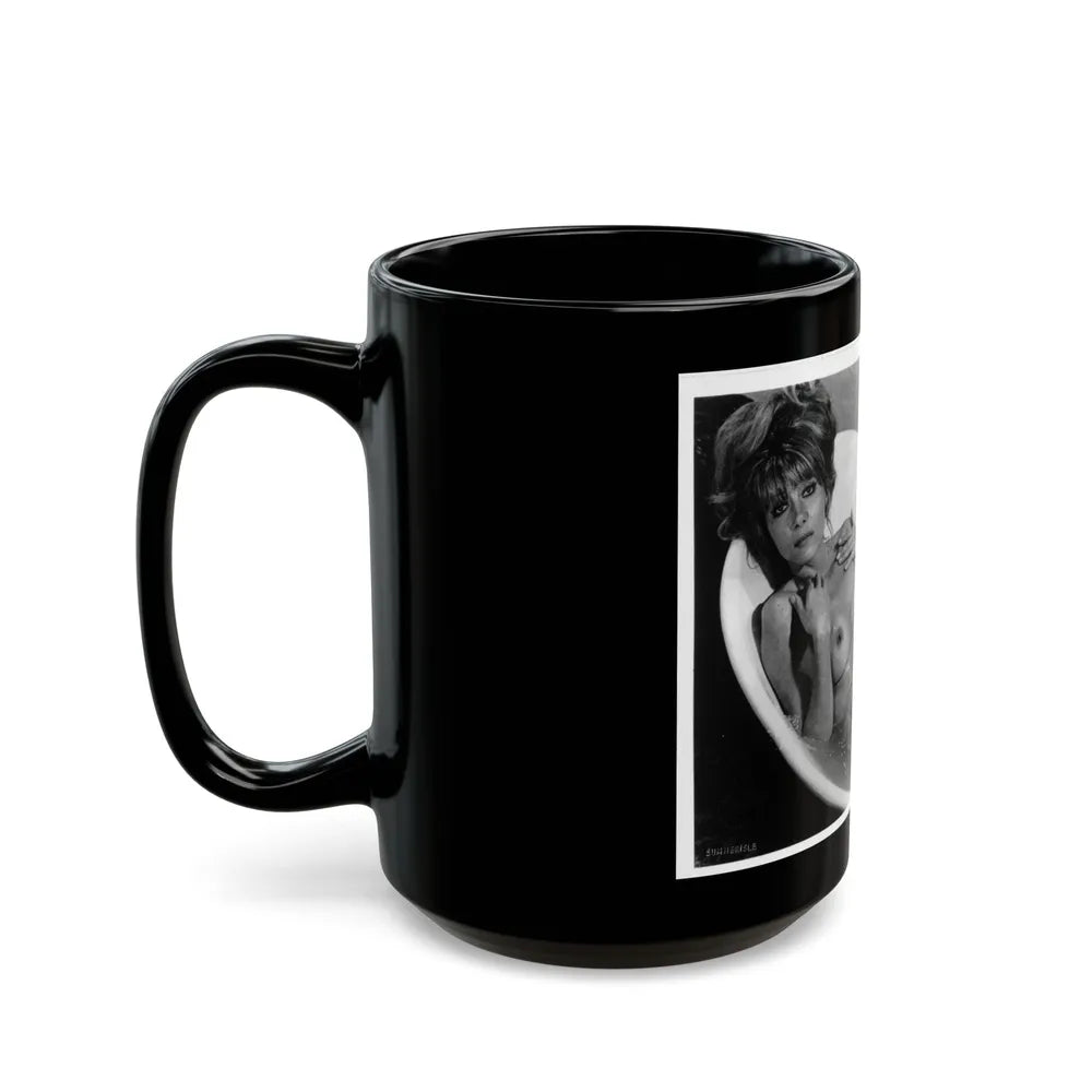 Ingrid Pitt #93 - Topless (Vintage Female Icon) Black Coffee Mug-Go Mug Yourself