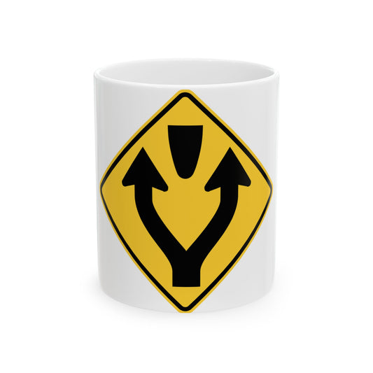 MUTCD-NY NYW3-4 (New York) (Road Sign) White Coffee Mug