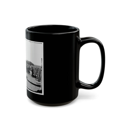 Manassas, Va. Confederate Fortifications, With Federal Soldiers 001 (U.S. Civil War) Black Coffee Mug