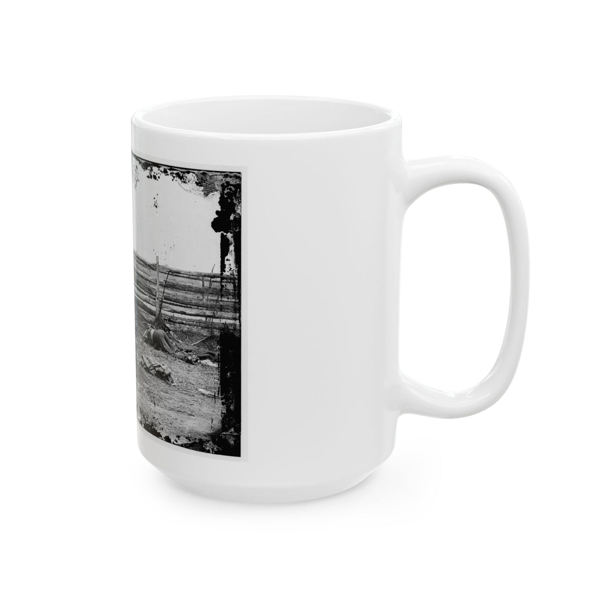 Antietam, Maryland. Bodies Of Confederate Soldiers By Fence On Hagerstown Pike (U.S. Civil War) White Coffee Mug