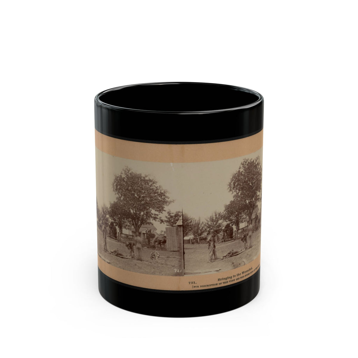 Bringing In The Wounded (U.S. Civil War) Black Coffee Mug
