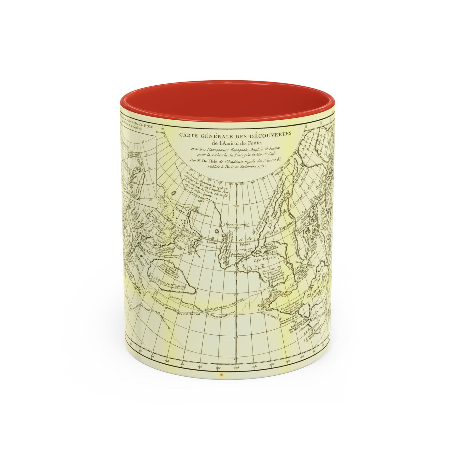 Asia - Carte Generale des Decouvertes (1892) (Map) Accent Coffee Mug