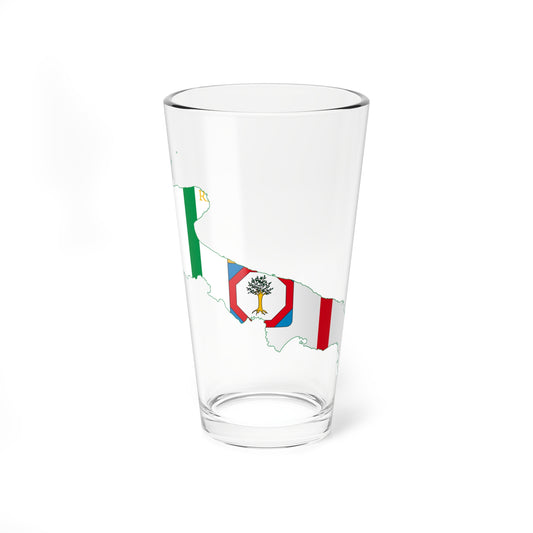 Flag map of Apulia (Italy) Pint Glass 16oz