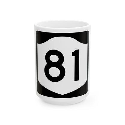 NY-81 (New York) (Road Sign) White Coffee Mug