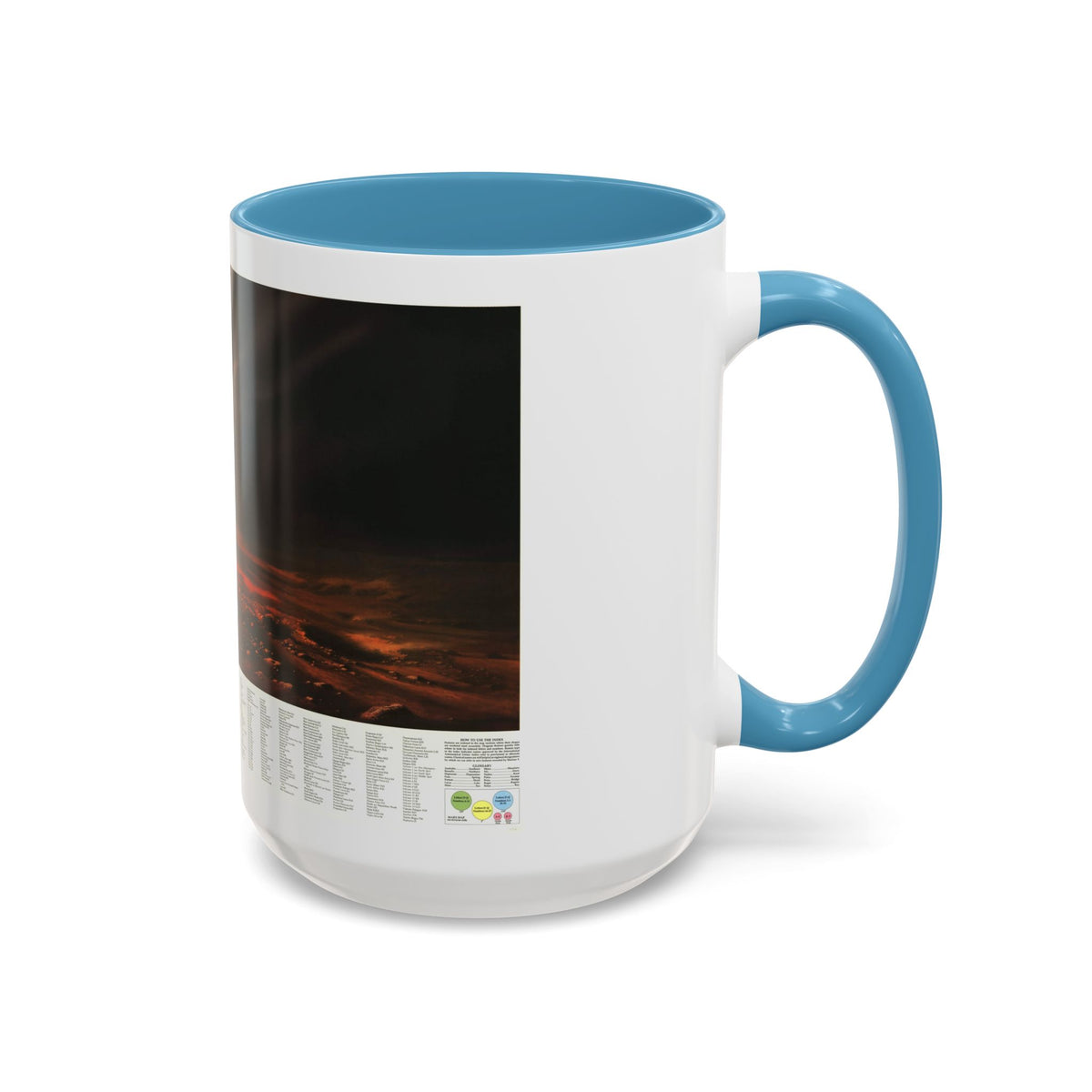 Space - MARS, Dusty Face of (1973) (Map) Accent Coffee Mug