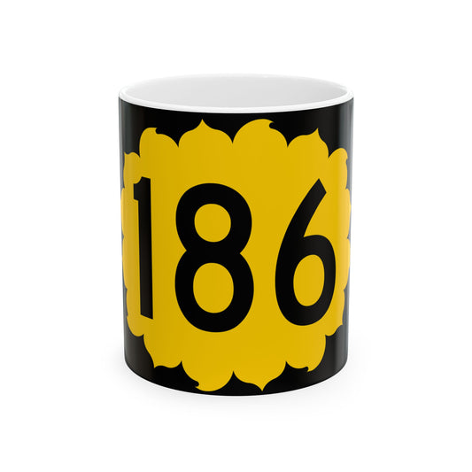 K-186 (Kansas) (Road Sign) White Coffee Mug