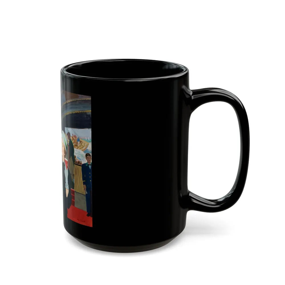 During the Intermission...the Pause that Refreshes, Coca-Cola ad illustration, c. 1960 - Black Coffee Mug-Go Mug Yourself