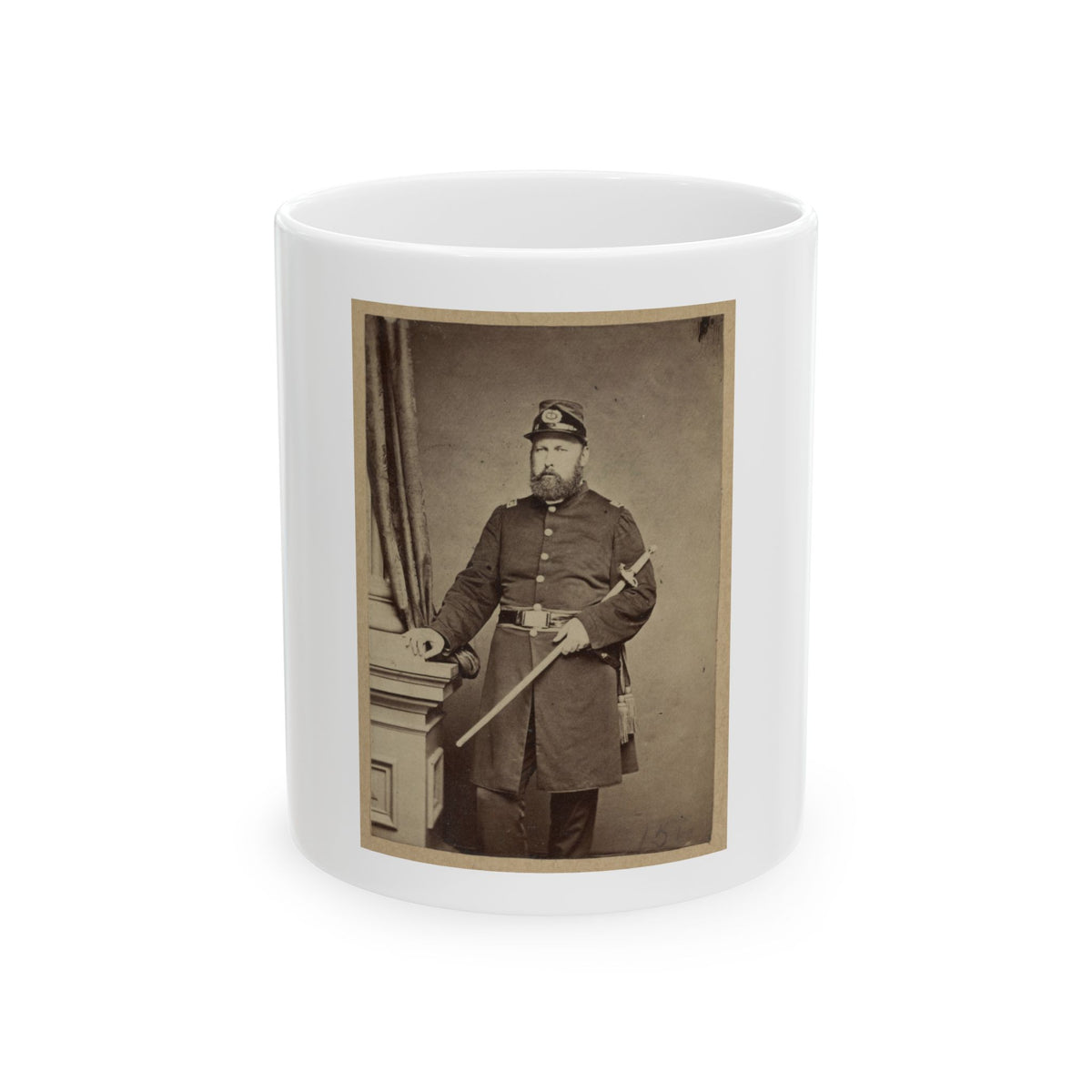 Portrait Of Union Officer Holding A Sword In His Arm (U.S. Civil War) White Coffee Mug