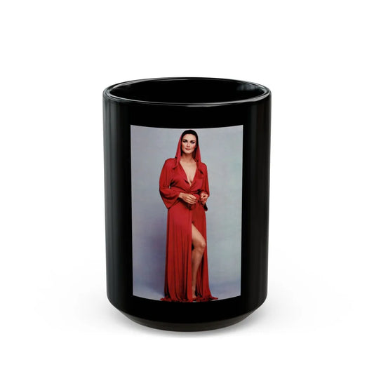 Lynda Carter #279 (Vintage Female Icon) Black Coffee Mug-15oz-Go Mug Yourself