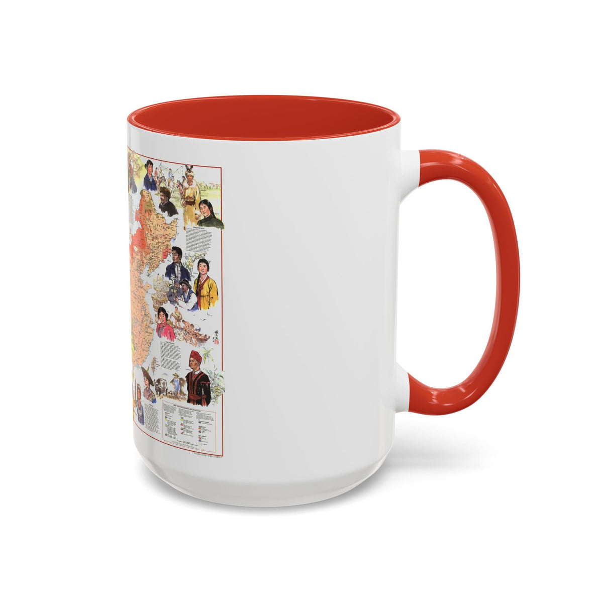 China - The Peoples (1980) (Map) Accent Coffee Mug