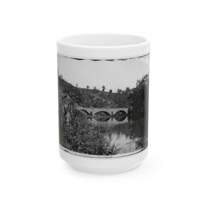 Antietam, Maryland. Antietam Bridge, Looking Down Stream (U.S. Civil War) White Coffee Mug