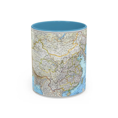 China 1 (1991) (Map) Accent Coffee Mug-11oz-Light Blue-Go Mug Yourself