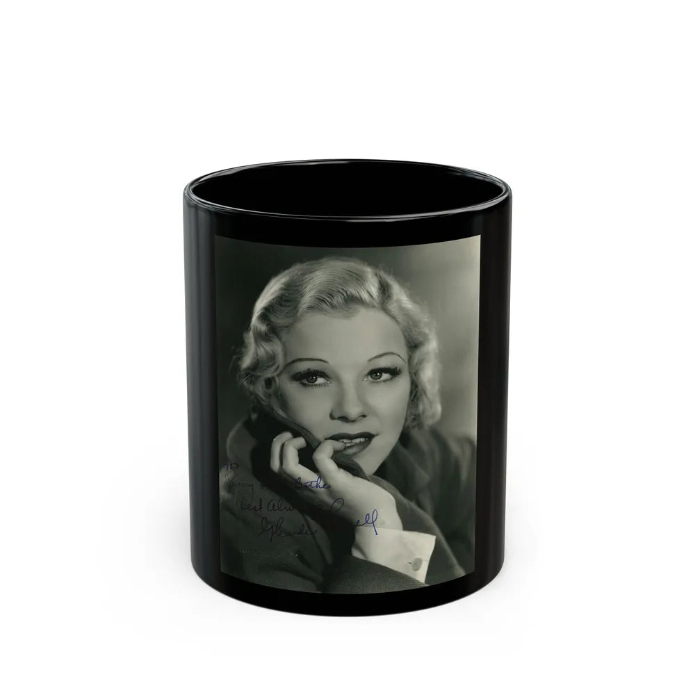 Glenda Farrell #33 (Vintage Female Icon) Black Coffee Mug-11oz-Go Mug Yourself