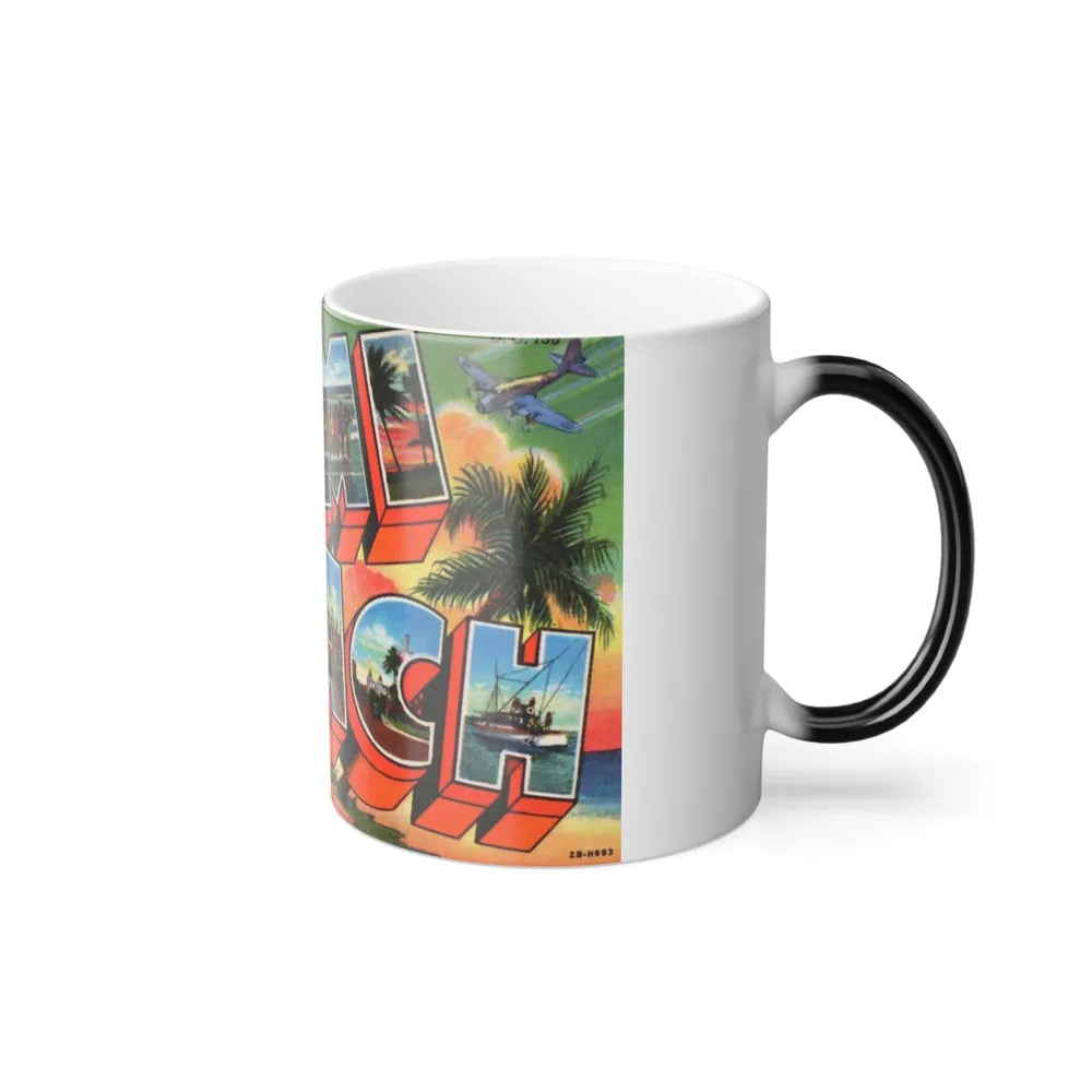 Greetings from Miami Beach Fla (Greeting Postcards) Color Changing Mug 11oz-Go Mug Yourself