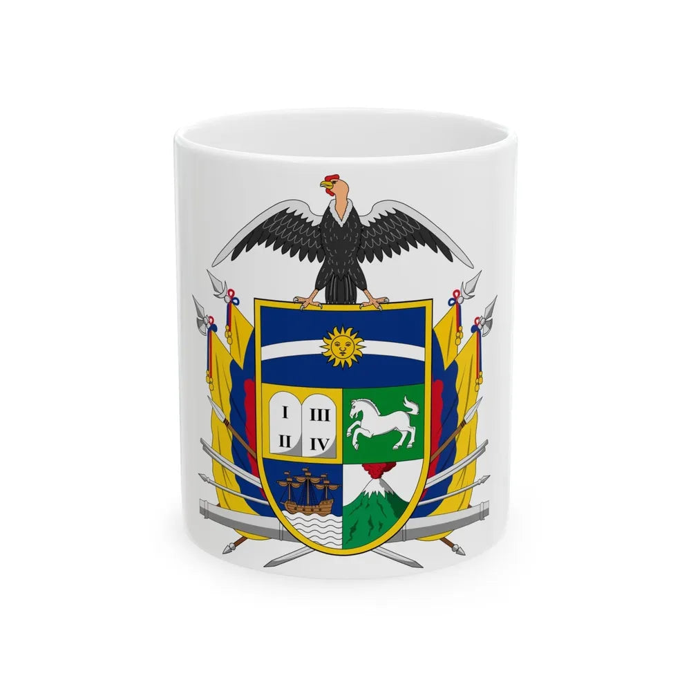 Coat of arms of Ecuador (1843) - White Coffee Mug-11oz-Go Mug Yourself