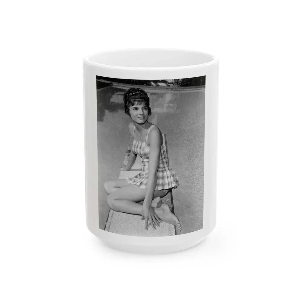 Katharine Ross #95 (Vintage Female Icon) White Coffee Mug-15oz-Go Mug Yourself