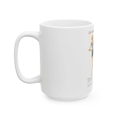 Cole of California ad, 1953 (1) - White Coffee Mug-Go Mug Yourself