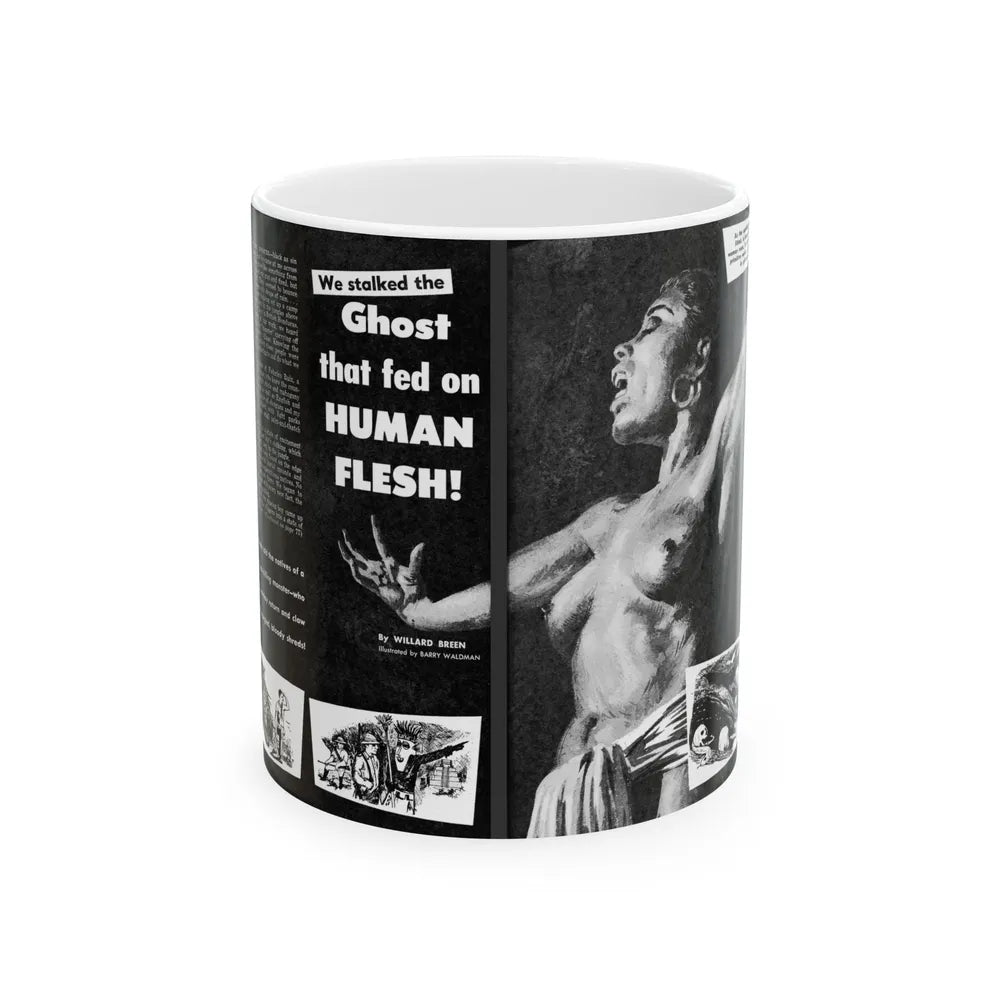 Ghost that fed on Human Flesh, Real Men magazine, December 1958 - White Coffee Mug-11oz-Go Mug Yourself