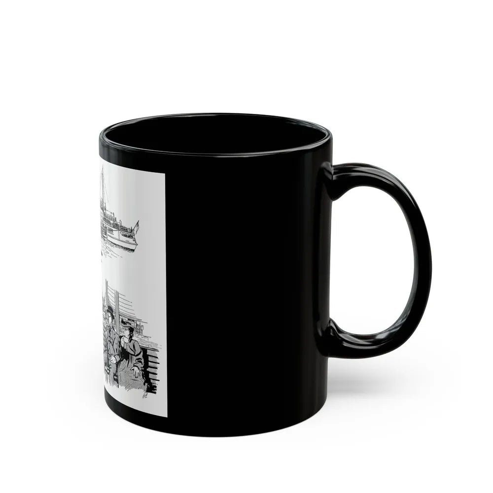 Cruising Down The River. From Courier, 1950 - Black Coffee Mug-Go Mug Yourself