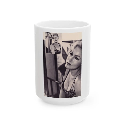 Julie Newmar #292 (Vintage Female Icon) White Coffee Mug-15oz-Go Mug Yourself