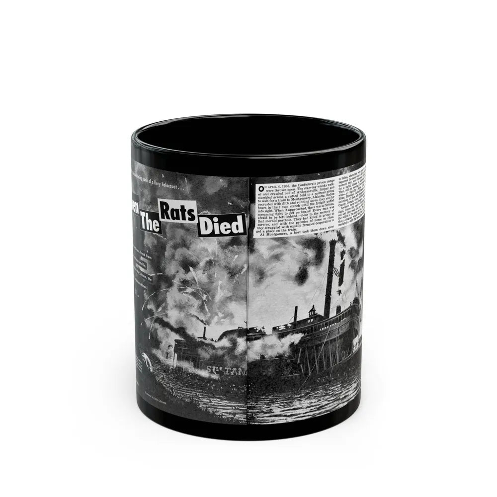 Even The Rats Died, Real Men magazine, December 1958 - Black Coffee Mug-11oz-Go Mug Yourself