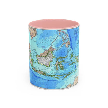 Indonesia 1 (1996) (Map) Accent Coffee Mug-11oz-Pink-Go Mug Yourself