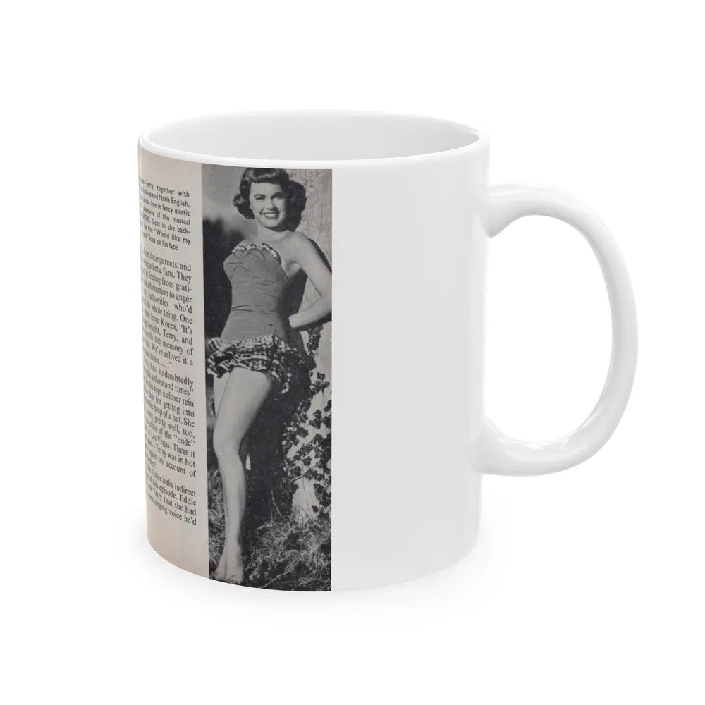 Terry Moore #455 - 66 PHOTOGRAPHS OF Terry MOORE U.K. Pocket Mag. Pages 40 & 41 (Vintage Female Icon) White Coffee Mug-Go Mug Yourself