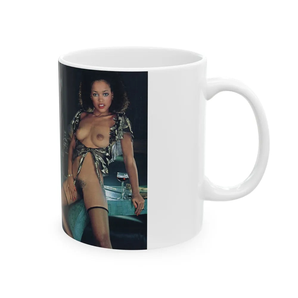 Ola Ray #136 - [Pages 90 & 91] Ola Playboy Spread Pages 4 & 5 of 5 from Playboy Mag. May '84 (Vintage Female Icon) White Coffee Mug-Go Mug Yourself