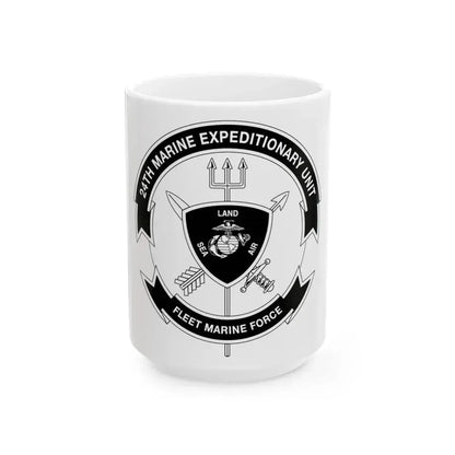 24th MEU BW (USMC) White Coffee Mug 15oz - Go Mug Yourself