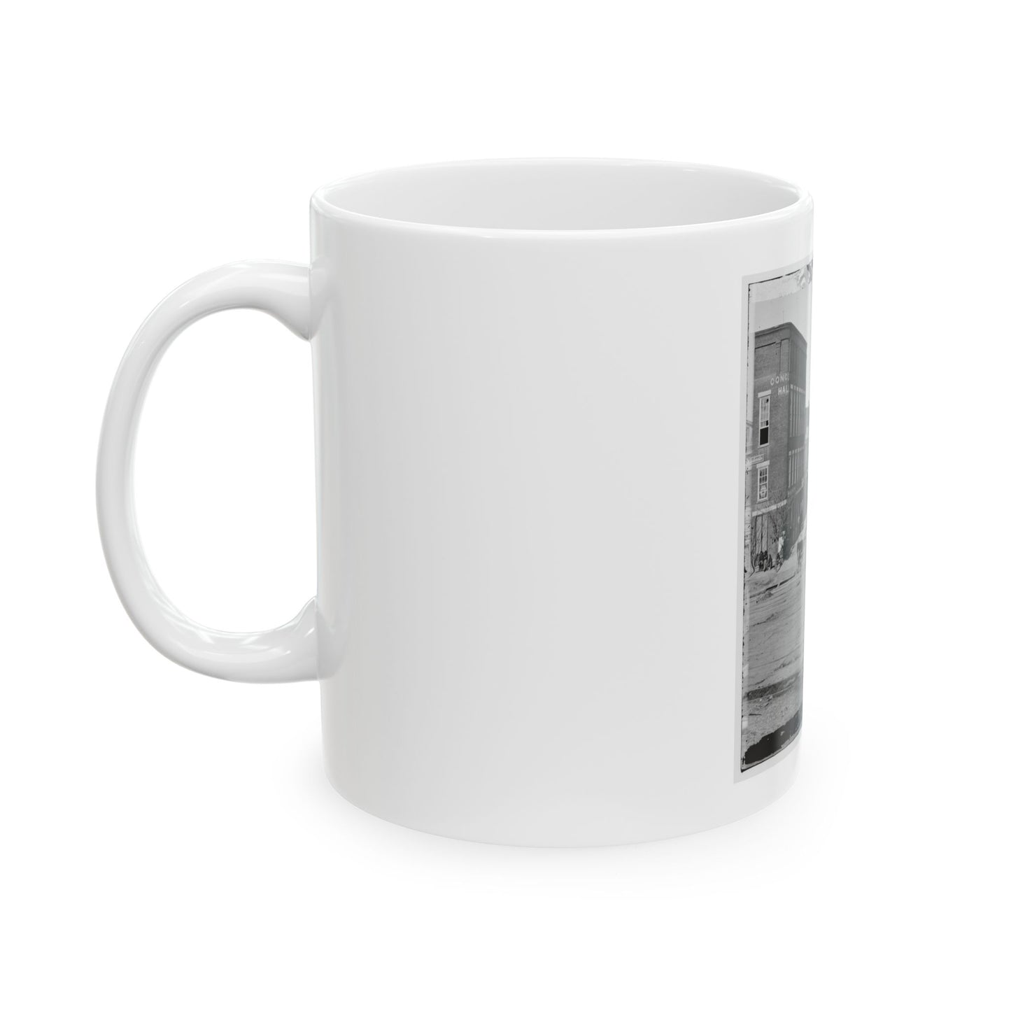 Atlanta, Georgia. Northward View Across The Tracks On Whitehall Street. Concert Hall On Left (U.S. Civil War) White Coffee Mug