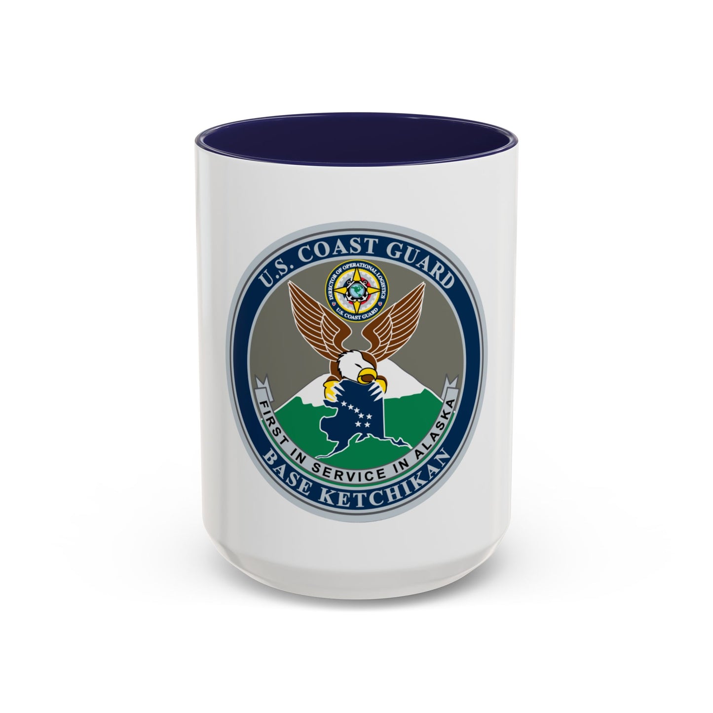 USCG Base Ketchikan (U.S. Coast Guard) Accent Coffee Mug