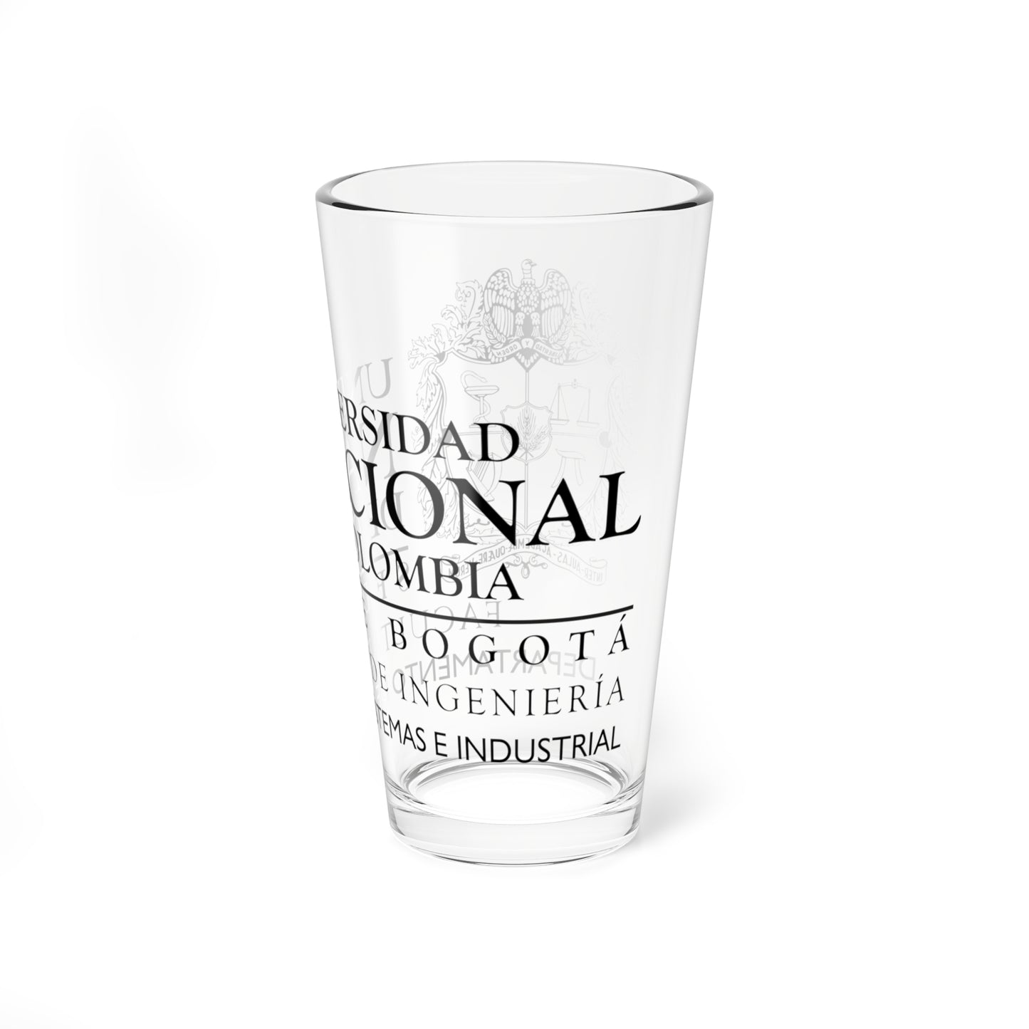 UNAL Aplicación Dep Sistemas Industrial (Colombia) (Coat of Arms) Pint Glass 16oz