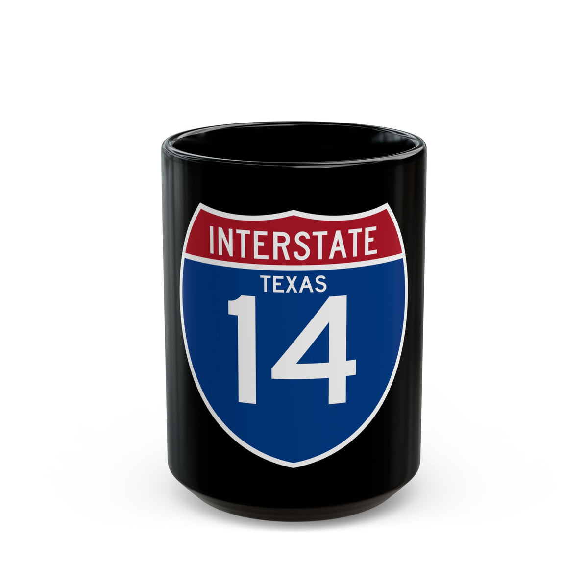 Interstate 14 (U.S. Highways) Black Coffee Mug