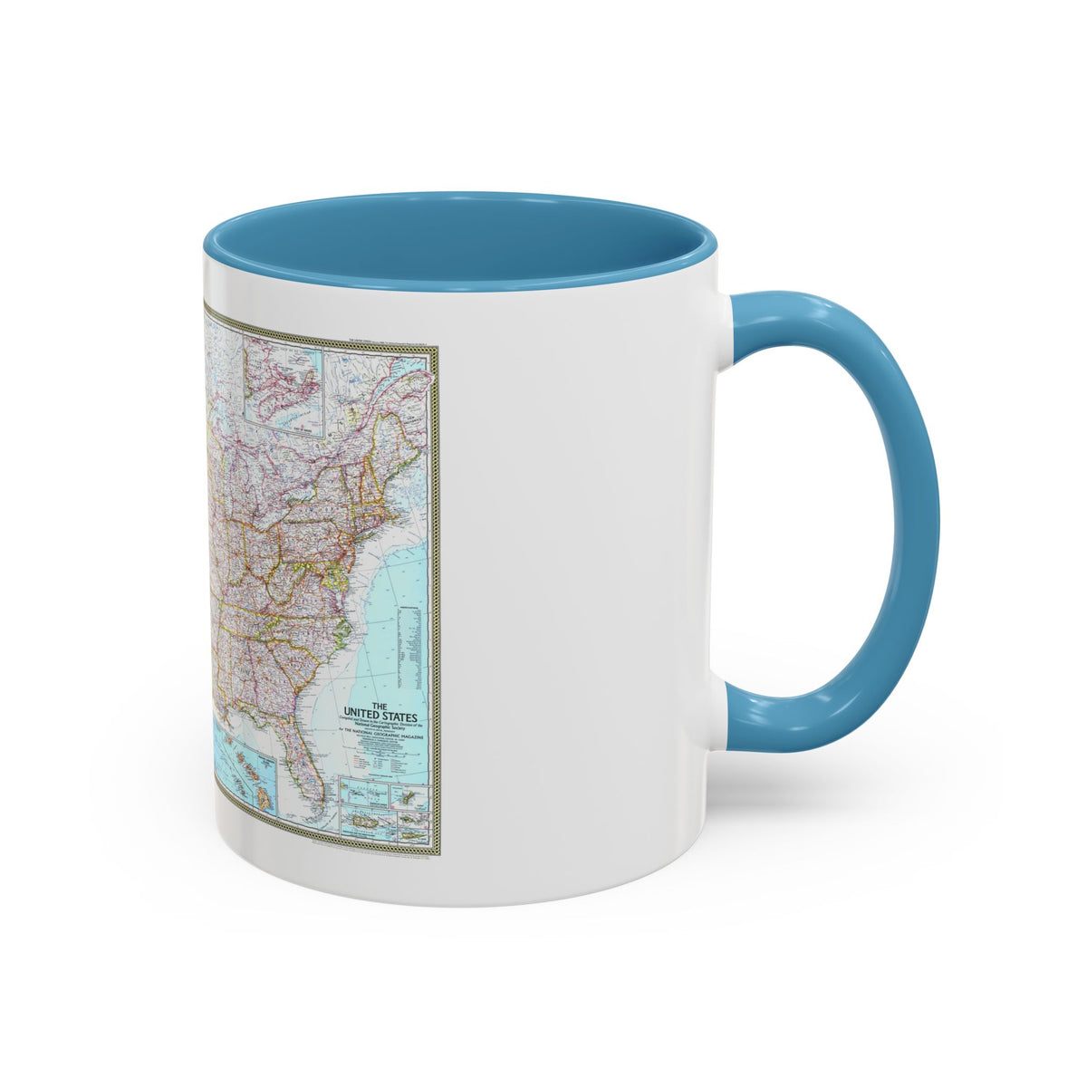 USA - The United States (1968) (Map) Accent Coffee Mug